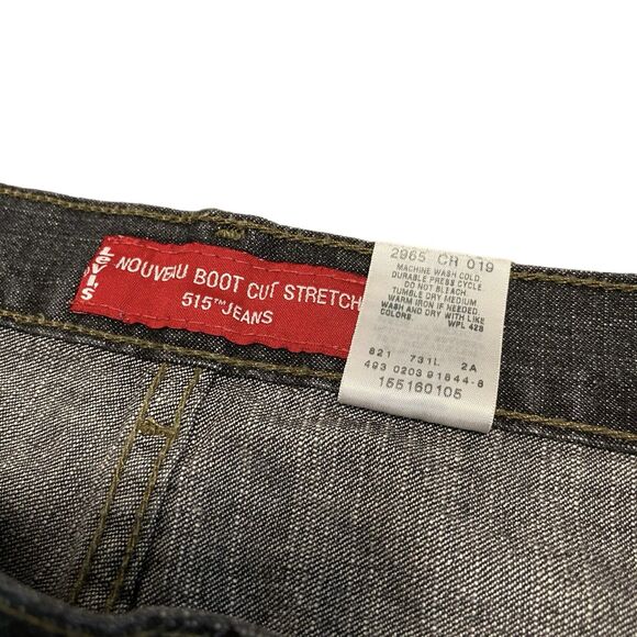 Women’s Levi’s 515 Nouveau Boot Cut Stretch 12 MIS M 32x32 Y2K Dark Wash Mid - Picture 9 of 12
